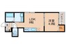 Iris淡路 1LDKの間取り