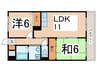 コンチネンタル西脇 2LDKの間取り