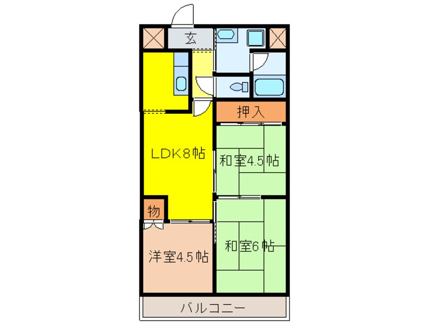 間取図 ルアージュ中谷