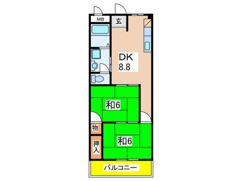 間取図 ライフイン宝塚Ⅱ