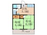 堂の池ハイツ 2DKの間取り