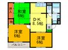 ニュ－リバ－サイド八尾南Ｂ棟 3DKの間取り