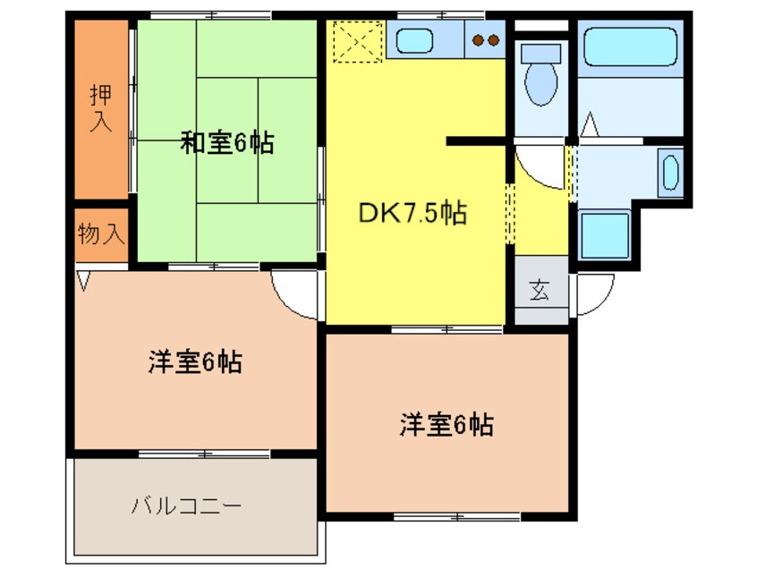 間取図 ニュ－リバ－サイド八尾南Ｂ棟