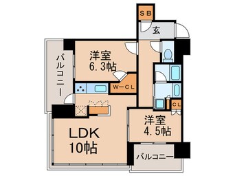 間取図 ロジュマンタワー梅田(502)