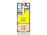 サンシャイン茨木 1LDKの間取り