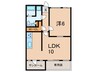クレセントアパートメント 1LDKの間取り