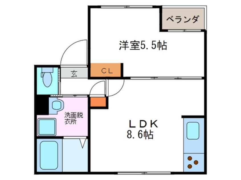 間取図 プリオ－レリベルタ桂Ｂ棟