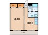 グランドシティ西宮Ⅰ 1DKの間取り
