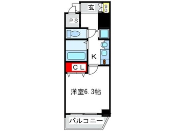 間取図 ﾌﾟﾚｻﾝｽ心斎橋ｻﾞ･ｽﾀｲﾙ(1007)