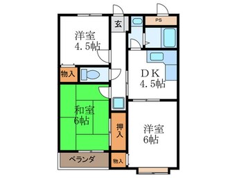 間取図 プランド－ル長岡京