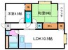 プランド－ル長岡京 2LDKの間取り