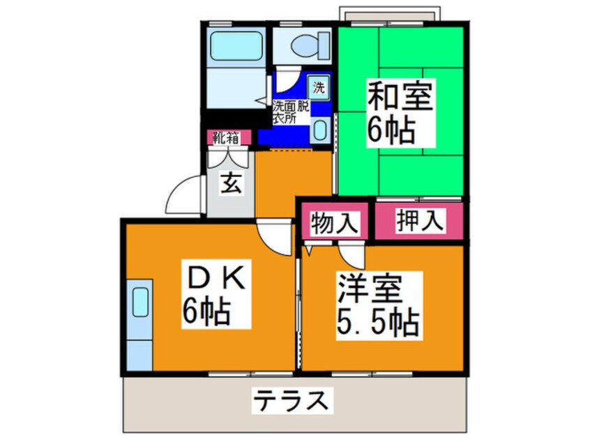 間取図 ﾘﾋﾃﾝ白江