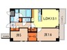 オランジュール芦屋 2LDKの間取り