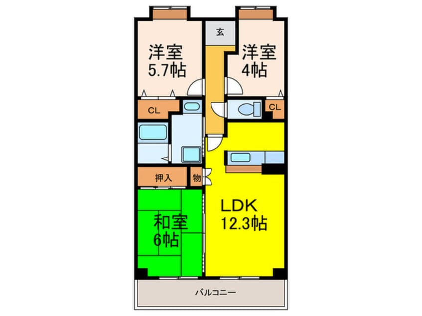 間取図 パセオ清荒神1番館