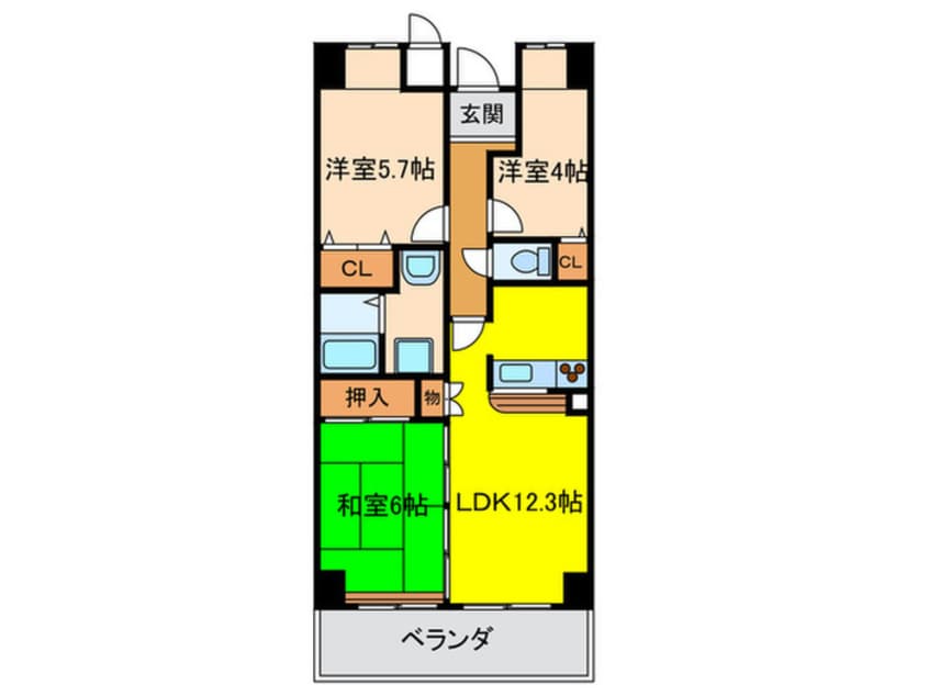 間取図 パセオ清荒神1番館