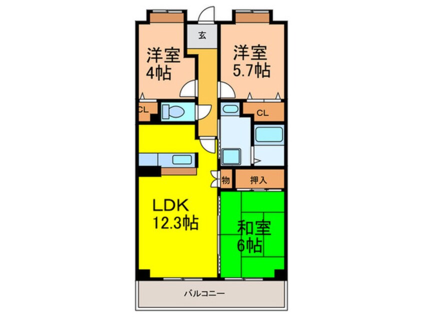 間取図 パセオ清荒神1番館