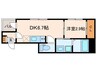 三永レジデンス京都 1DKの間取り