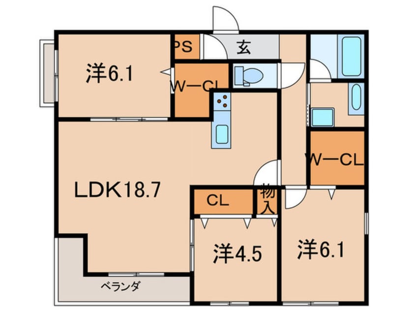間取図 仮）エステート南塚口