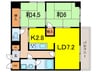 ユーロハイツ住吉(405) 2LDKの間取り
