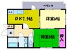 ＭＡＮＳＩＯＮ禅 2DKの間取り