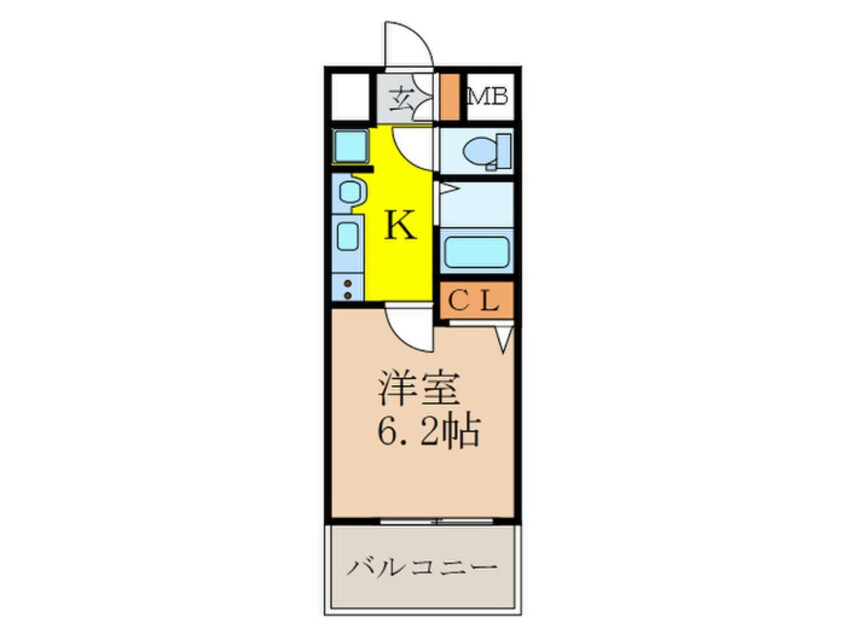 間取図 ｴｽﾃﾑｺｰﾄ新大阪Ⅵｴｷｽﾌﾟﾚｲｽ(510)