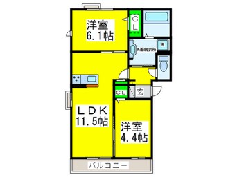 間取図 エヴァンタイユ羽衣A棟
