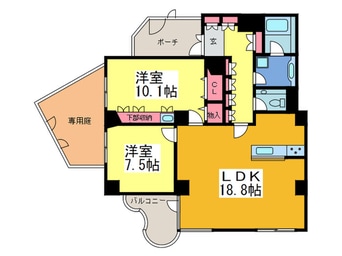 間取図 ﾒﾛﾃﾞｨｰﾊｲﾑｴｸｾﾙ石切(106)