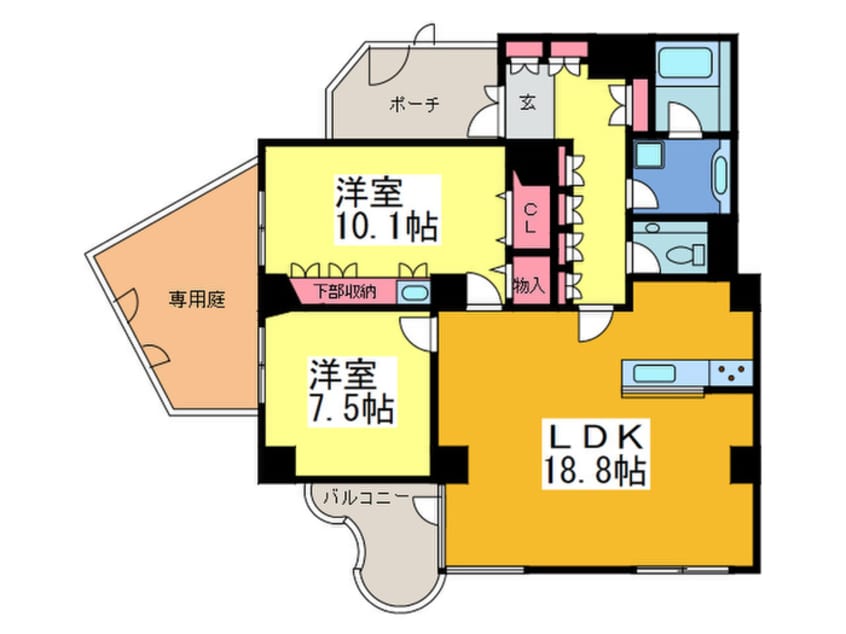 間取図 ﾒﾛﾃﾞｨｰﾊｲﾑｴｸｾﾙ石切(106)