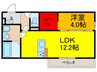 ルシール西岩田 1LDKの間取り