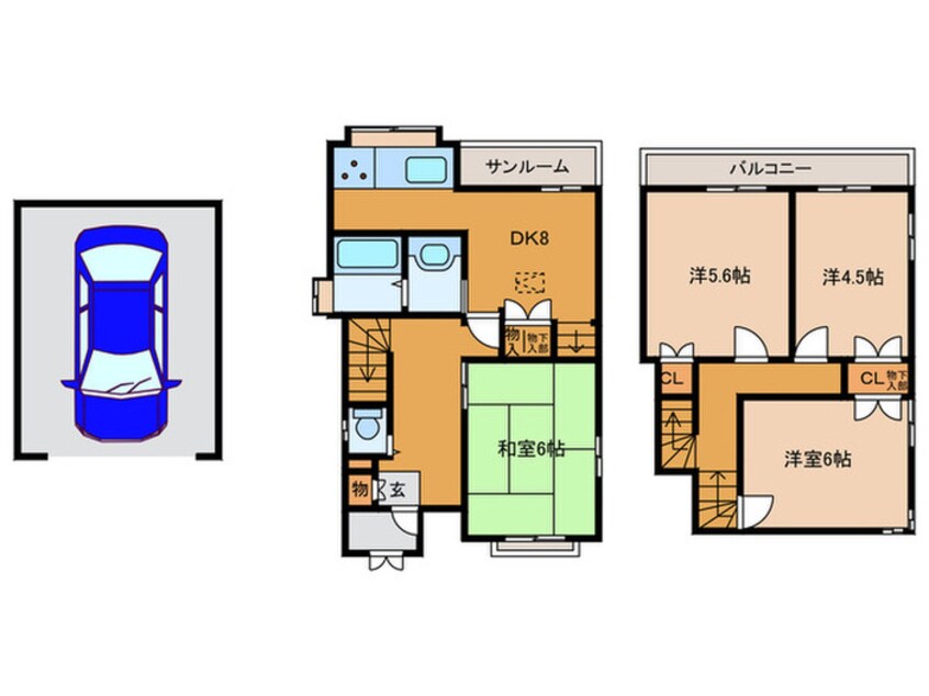 間取図 千鳥が丘3丁目貸家