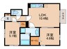 ブロード嵯峨 2LDKの間取り