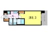 西宮ルモンド甲子園 1Kの間取り