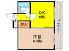 みずほコート 1DKの間取り