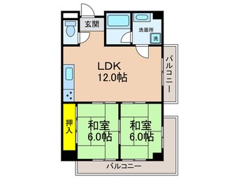 間取図 エルベ楠葉コ－ト