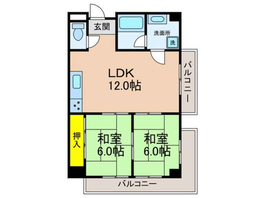 間取図 エルベ楠葉コ－ト