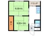 上田辺マンション 2DKの間取り