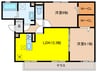 ル・コフレ放出 2LDKの間取り