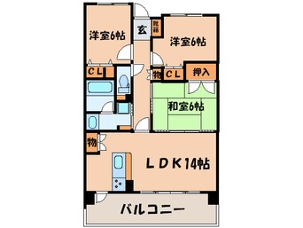 間取図 エスリ－ド宇治広野(408)