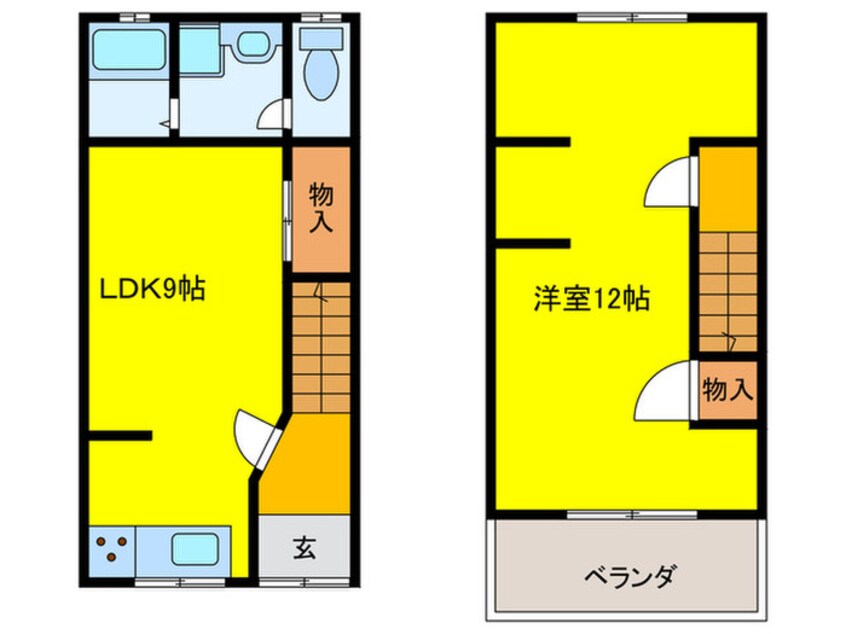 間取図 藤井寺市惣社１ＬＤＫテラス