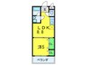 フロ－ラ河内長野 1LDKの間取り