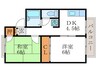 ヴァンベ－ル徳田 2DKの間取り