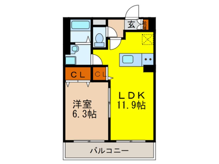 間取図 ｱﾝﾌﾟﾙｰﾙﾌｪｰﾙﾎﾞﾙﾄﾞｩﾙｰⅠ