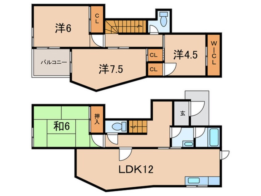 間取図 舞子台１丁目貸家