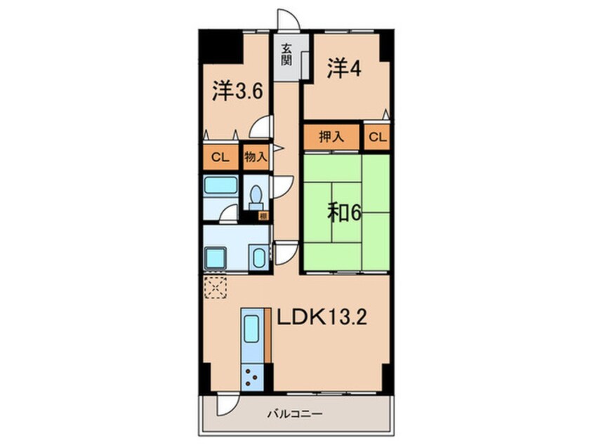 間取図 ﾗｲｵﾝｽﾞﾏﾝｼｮﾝ加古川ﾘﾊﾞｰｻｲﾄﾞ(503)