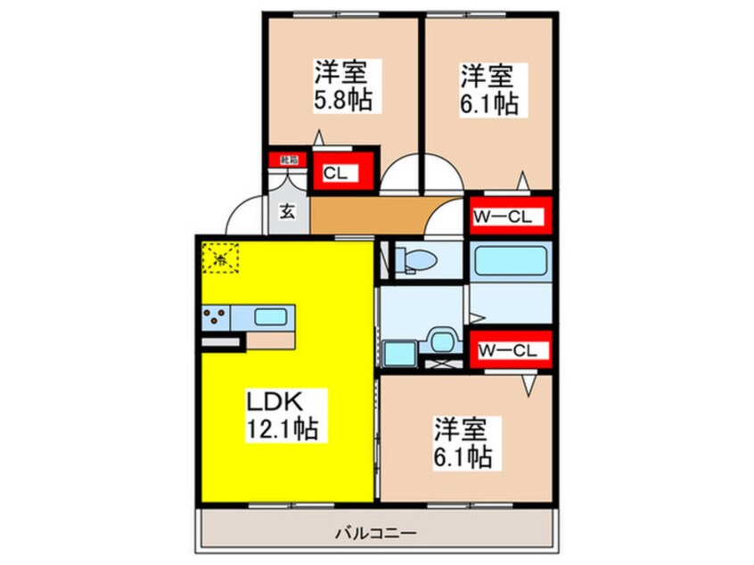 間取図 仮）ＤーＲＯＯＭ友井４丁目