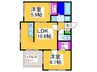 ルバート桃谷 2LDKの間取り