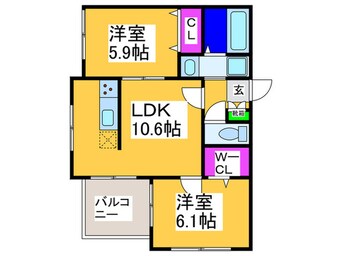 間取図 仮）勝山北二丁目計画