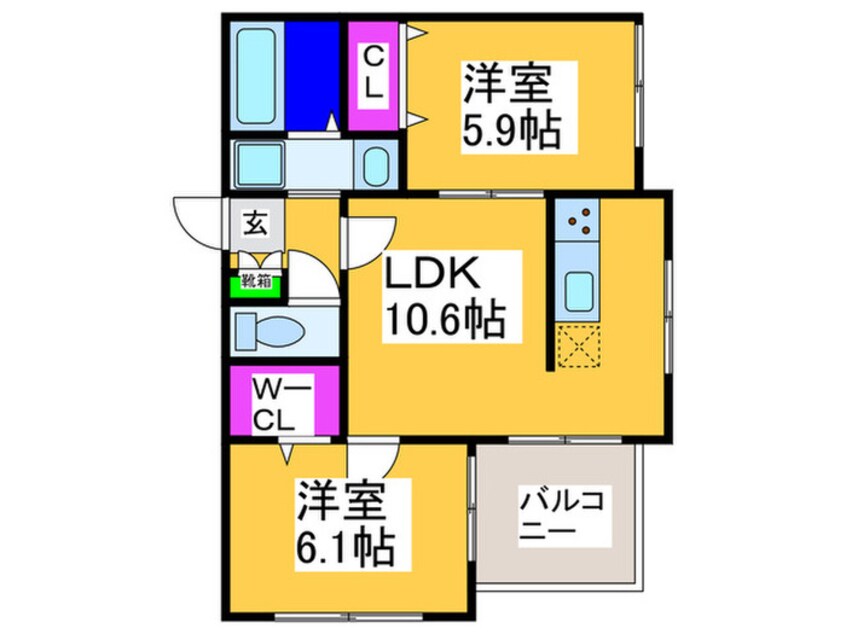 間取図 仮）勝山北二丁目計画