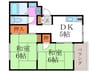 マンション角屋 2DKの間取り
