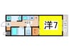 サニ－ウェル新石切 1Kの間取り